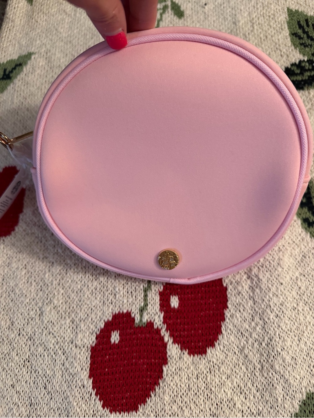 Starbucks Round Pink Mini Crossbody Bag with Gold Accent